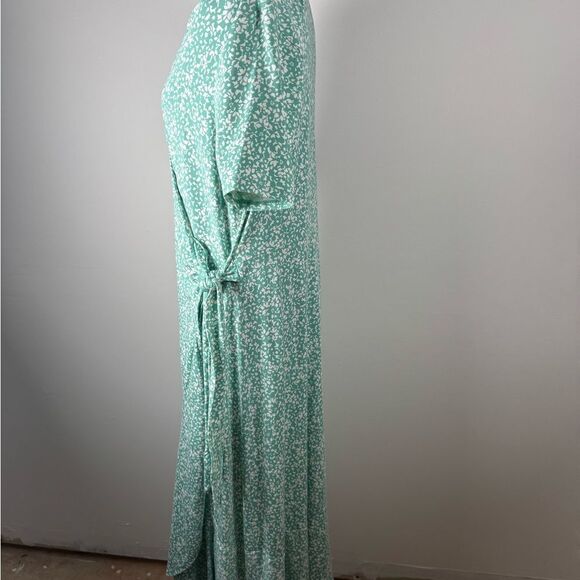 Lands' End Women’s Large Vneck Wrap Midi length Patterned Dress cotton - Picture 4 of 14